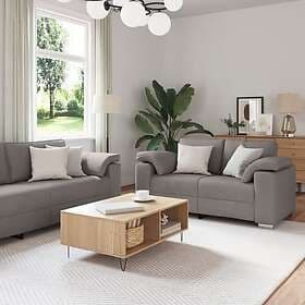 vidaXL 2-delars soffset med kuddar taupe tyg 3324746
