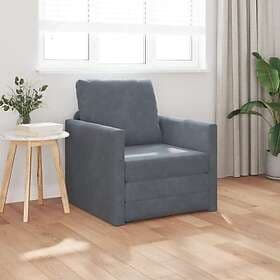 vidaXL Convertible Floor Sofa (Single) Velvet 74x77x81 cm Dark Grey