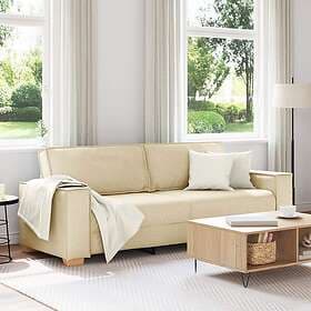 vidaXL 3-seater sofa cream fabric 180 cm