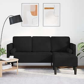 vidaXL 3-sits L-formad soffa Svart 160 cm Tyg 42001915