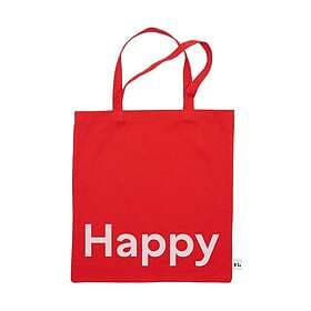 Design Letters Tote bag väska Happy-röd