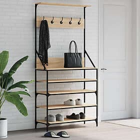 vidaXL Coat Rack with Shoe Storage sonoma-oak 90x34x184 cm