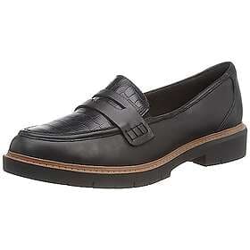 Clarks Women's Westlynn Ayla Penny Loafer Black Leather UK