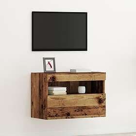 vidaXL TV Vägskåp med LED-lampor Gammalt Trä 60x30x40 cm