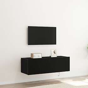vidaXL TV Vägskåp med LED-belysning Svart Ek 100x35x31 cm
