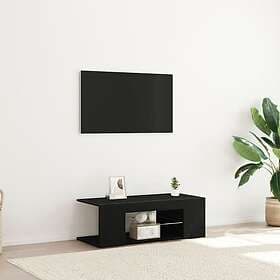 vidaXL TV-bänk med LED-lampor, svart ek, 90x39x30 cm, konstruerat trä