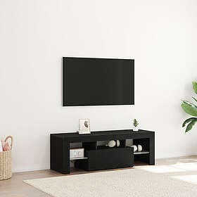 vidaXL TV-bänk med LED-ljus, svart ek, 120x35x40 cm