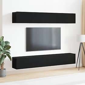 vidaXL TV Stand Set 4-piece Black Oak Engineered Wood