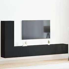 vidaXL TV Stand 3-piece wall-mounted black oak engineered wood