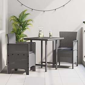 vidaXL Garden Chair Set 2 pcs Light Gray Polypropylene