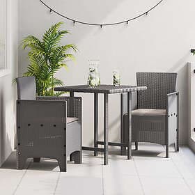 vidaXL Lounge Set 2 Pieces Light Gray Poly Rattan and Steel