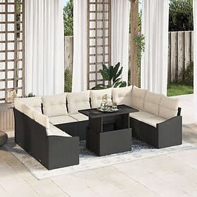 vidaXL 10-piece Rattan Garden Sofa Set Beige