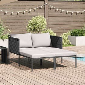 vidaXL Sunlounger Double with Cushions 115x153x69.5cm
