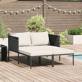 vidaXL Sunbed 2 pcs anthracite