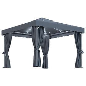 vidaXL Paviljong med draperi och ljusslinga LED 3x3 m 3070347