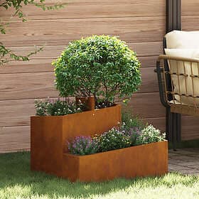 vidaXL Krukor & Planter Corten Steel Mellanstor Hållbar Metallkruka
