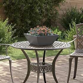 vidaXL Metal Planter Black Metal 40 x 40 x 15 cm Durable
