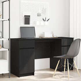 vidaXL Skrivbord Svart Ek 140x49x76 cm Konstruerat trä