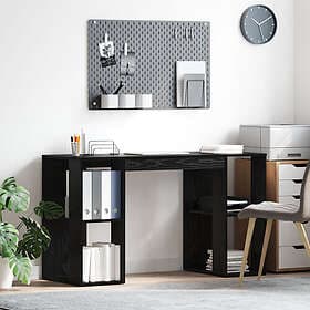 vidaXL Svart Ek Datorbord Svart Ek MDF Medium Svart Ek Datorbord
