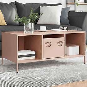 vidaXL Soffbord rosa 101,5x50x43,5 cm kallvalsat stål