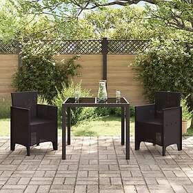 vidaXL Lounge Set 2 Pieces Brown Faux Rattan