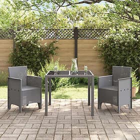 vidaXL Lounge Set 2 Pieces Light Gray Poly Rattan