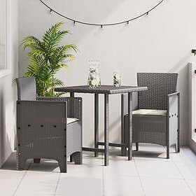 vidaXL Trädgårdsstolar med kuddar 2 st Ljusgrå Poly Rattan