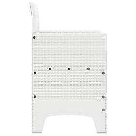 vidaXL Trädgårdsstolar med Kuddar 2 st Vit Poly Rattan