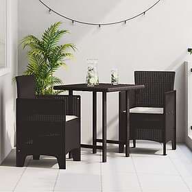 vidaXL Trädgårdsstolar med Kuddar 2 st Bruna Poly Rattan