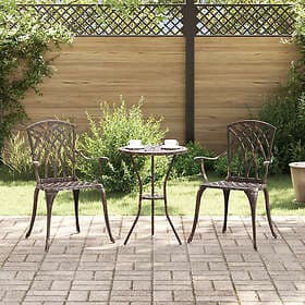 vidaXL Lounge Set 2 Pieces Bronze Cast Aluminum