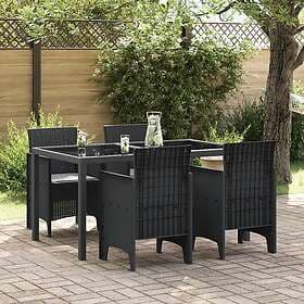 vidaXL Trädgårdsstolar med Kuddar 4 st Antracit Poly Rattan