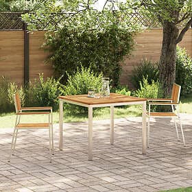 vidaXL 3-Piece Garden Furniture Set Solid Acacia Outdoor Table 90x90x74.5 cm Sta
