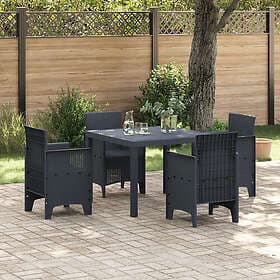 vidaXL Utebord Antracit 100x100x73 cm Rattan Poly