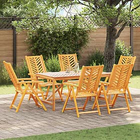 vidaXL Reclining Garden Chairs 6 Pieces Solid Teak