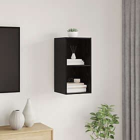 vidaXL Väggmonterad TV-bänk Svart ek 37x37x72 cm Konstruerat trä
