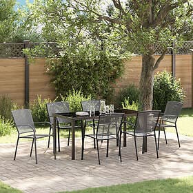 vidaXL Sunlounger 7 pcs steel anthracite 3379286