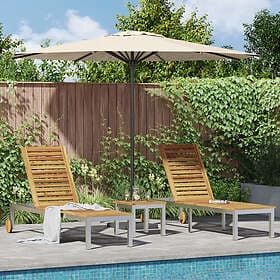 vidaXL Solsängar 2 pcs med Solid Bord Akacia 3334837