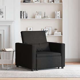 vidaXL 3-i-1 Enkelsängsoffa Konvertibel Svart Tyg 42002686