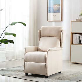 vidaXL Recliner Stol Gräddvit Tyg 340161