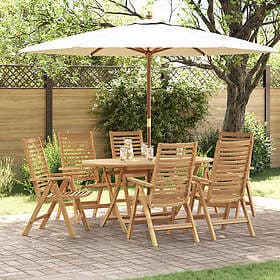 vidaXL Garden Chairs Set of 6 Solid Teak Foldable