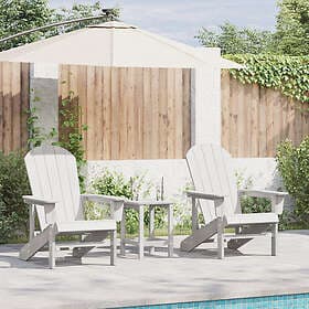 vidaXL 3-Piece Garden Lounge Set White HDPE