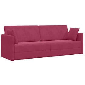 vidaXL Golvsängsoffa 2-i-1 Vinkaröd 213x144x60 cm Sammet
