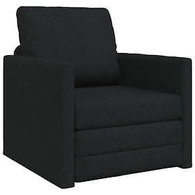 vidaXL Golvsoffa Säng 2-i-1 Svart 74x77x81 cm Tyg