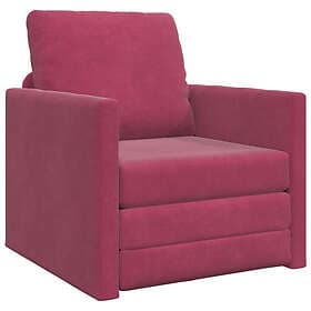vidaXL Golvsängsoffa 2-i-1 Vinröd 74x77x81 cm Sammet