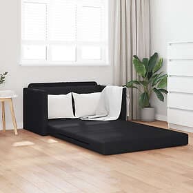 vidaXL Golvsäng Soffa 2-i-1 Svart 124x71x78 cm Faux Läder