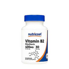 Nutricost Vitamin B2 Riboflavin 400 mg 30 Capsules