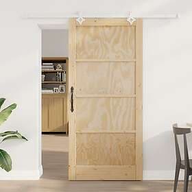 vidaXL skjutdörr med beslagset 93x202 cm Massivt trä furu