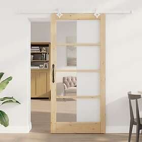 vidaXL Sliding Door with Hardware Set 93x202 cm Solid Wood Pine