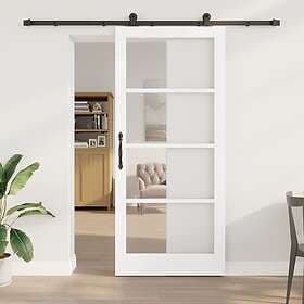 vidaXL Skjutdörr med hårdvaruset "ORKDAL" Vit 93x211 cm