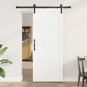 vidaXL Sliding Door with Hardware Set White 83x202 cm Solid Pine